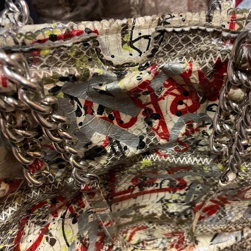 Carlos Falchi Fatto A Mano Graffiti Tote Bag - Picture 9 of 10